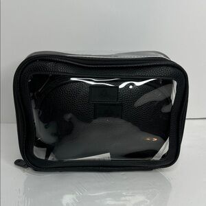 Impressions Black Transparent Toiletry Bag Vegan Leather 3 pcs